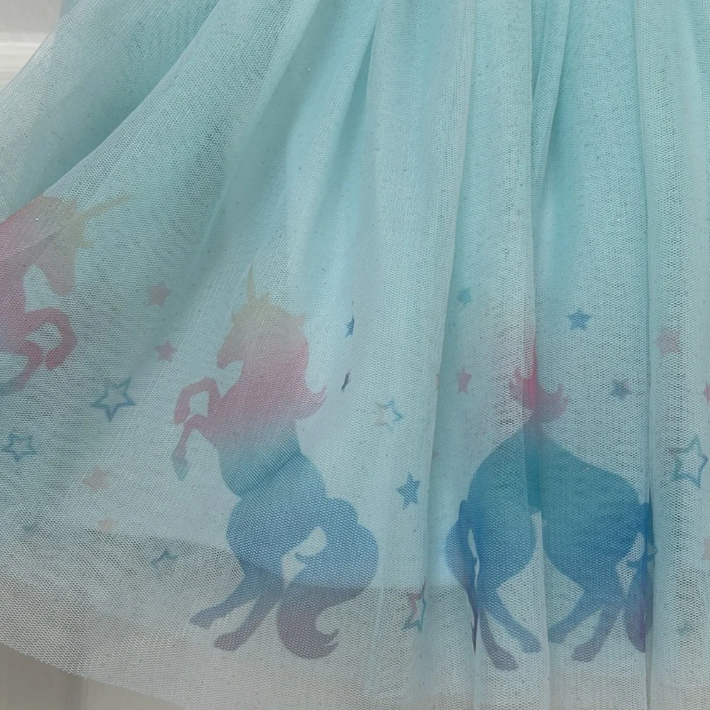 Girls size 2 2T dress unicorn tulle lined sparkle sequin rainbow